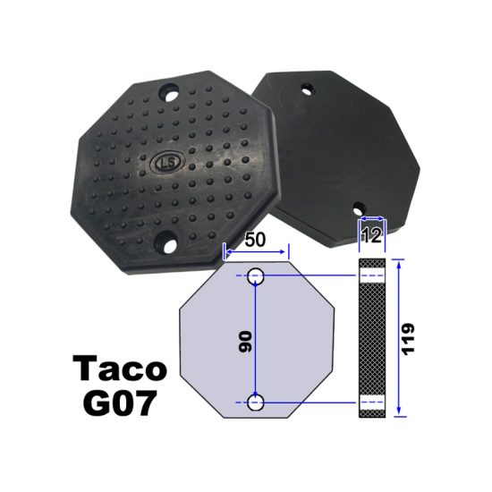 TACO DE GOMA DE ELEVADOR - OTAGONAL PARA SPACE