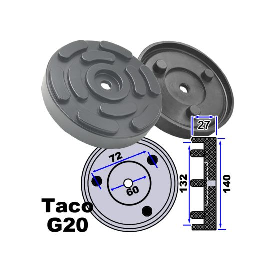 TACO DE GOMA DE ELEVADOR - OMCN, ROGEN 140MM EXTERIOR